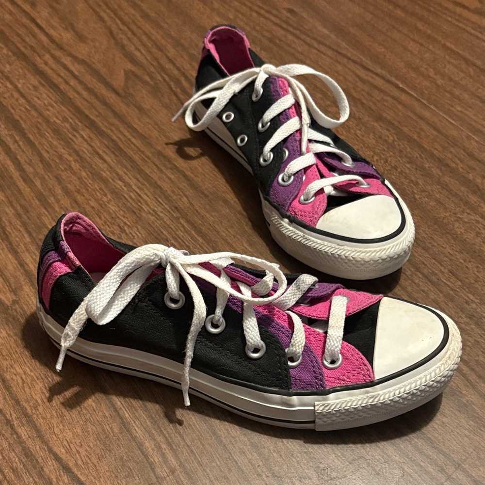 Converse All Star Pink Purple Black Women’s 6 Mens 4 Shoes Sneakers